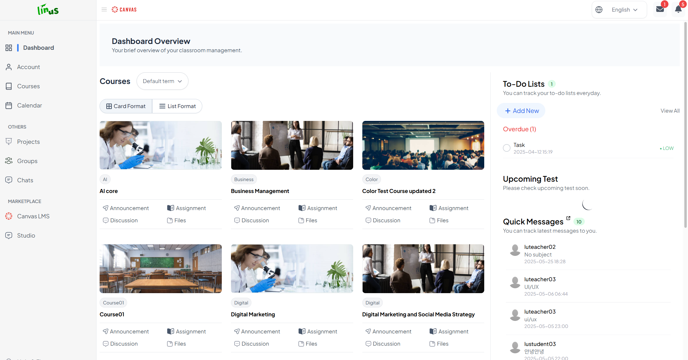LINUS Education Platform Development (CANVAS LMS&LXP)